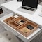 Hastings Home Drawer Organizer, 5 Compartment Modular Natural Wood Bamboo Space Saver Tray Storage for Home 379647FJK - alternate 1